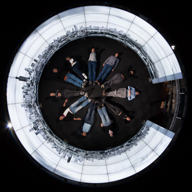 CAVE2 team in star formation fisheye shot