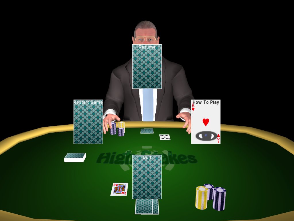 Game GUI menu screen