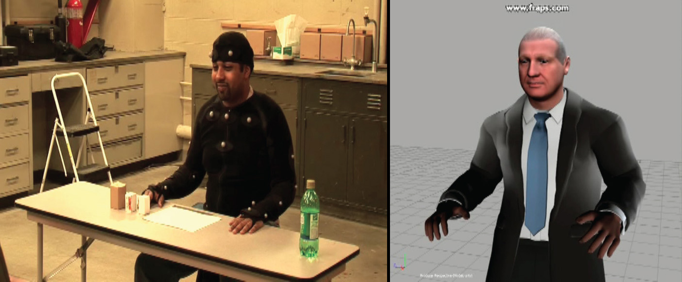 Motion capture session for opponent character