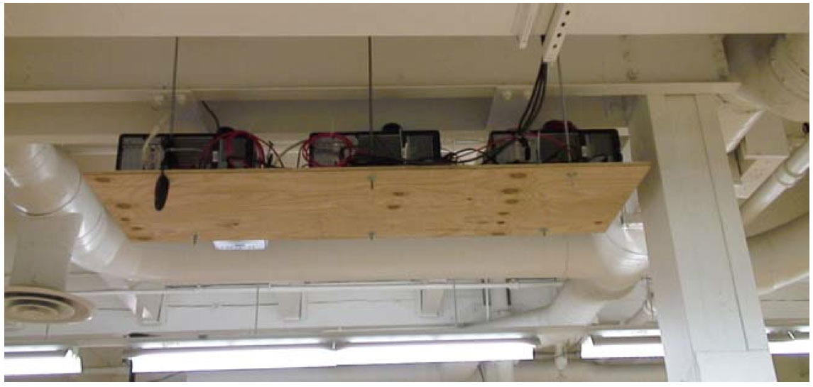 Host PCs mounted in the ceiling