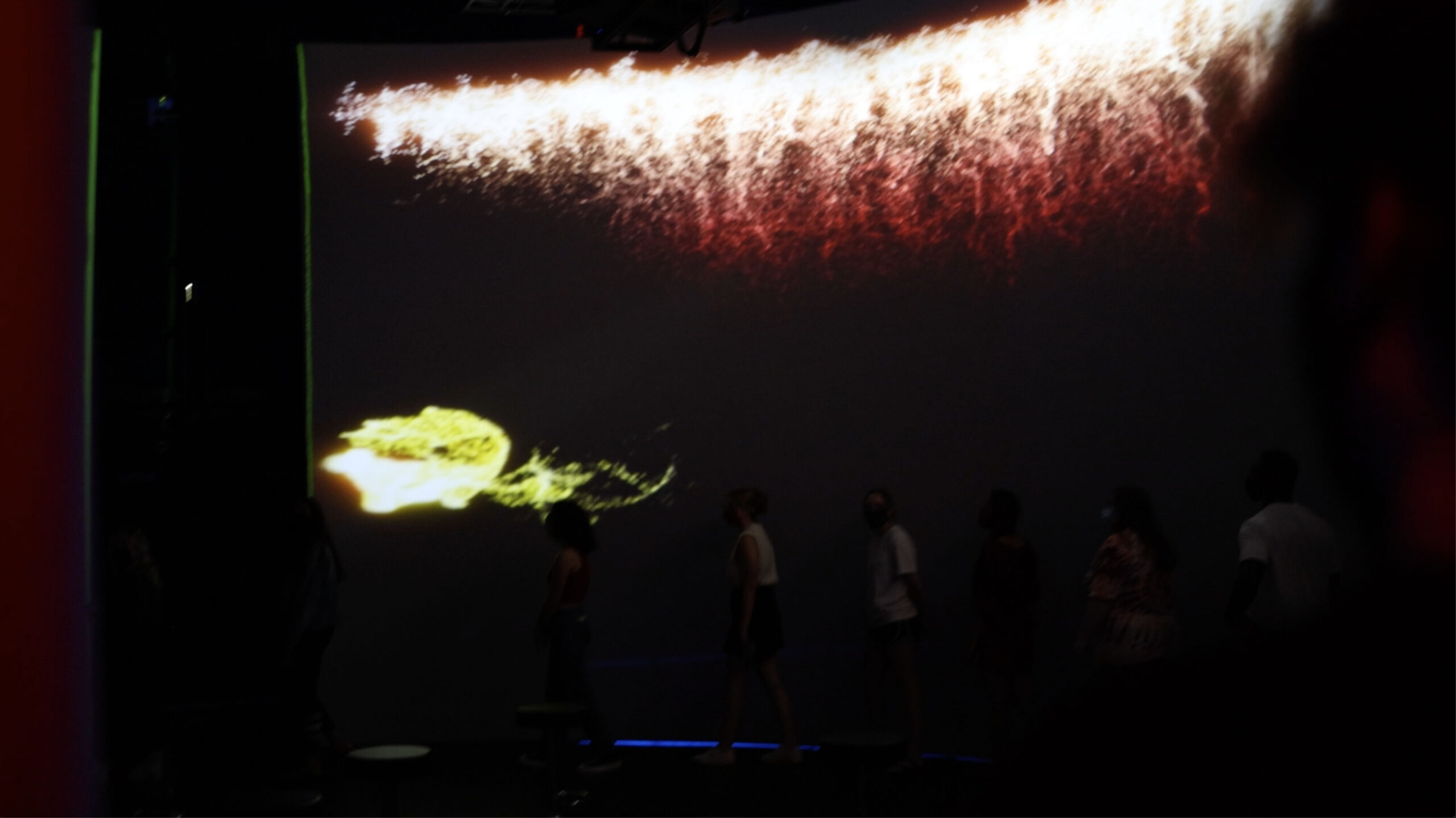 Screenshot of wireframe body visualization on cyclorama